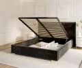 Čalouněná postel PERFETTO 140x200 s kovovým zdvižným roštem ČERNÁ PARIS