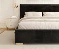Čalouněná postel PERFETTO 140x200 s kovovým zdvižným roštem ČERNÁ PARIS