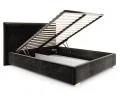 Čalouněná postel PERFETTO 180x200 s kovovým zdvižným roštem ČERNÁ PARIS
