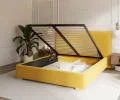 Čalouněná postel PERFETTO 180x200 s kovovým zdvižným roštem ŽLUTÁ PARIS