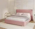 Čalouněná postel PERFETTO 180x200 s kovovým zdvižným roštem RŮŽOVÁ PARIS