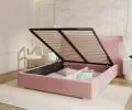 Čalouněná postel PERFETTO 180x200 s kovovým zdvižným roštem RŮŽOVÁ PARIS