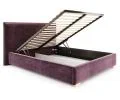 Čalouněná postel PERFETTO 160x200 s kovovým zdvižným roštem TMAVĚ FIALOVÁ PARIS