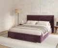 Čalouněná postel PERFETTO 180x200 s kovovým zdvižným roštem TMAVĚ FIALOVÁ PARIS