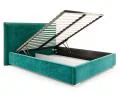 Čalouněná postel PERFETTO 160x200 s kovovým zdvižným roštem TYRKYSOVÁ PARIS