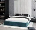 Čalouněná postel ORLANDO 90x200 Modrá PARIS s úložným prostorem kovový rošt