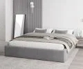 Čalouněná postel ORLANDO 90x200 Šedá PARIS s úložným prostorem kovový rošt