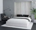 Čalouněná postel ORLANDO 140x200 Bílá PARIS s úložným prostorem kovový rošt