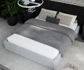 Čalouněná postel ORLANDO 160x200 Světle šedá PARIS s úložným prostorem kovový rošt