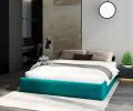 Čalouněná postel ORLANDO 180x200 Tyrkysová PARIS s úložným prostorem kovový rošt