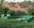 Rozkládací zahradní pohovka SUZI GARDEN ZELENÁ voděodolná 70x200 výška 9 cm