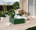 Rozkládací zahradní pohovka SUZI GARDEN ZELENÁ voděodolná 70x200 výška 14 cm