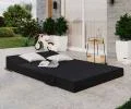 Rozkládací zahradní pohovka SUZI GARDEN ČERNÁ voděodolná 120x200 výška 14 cm