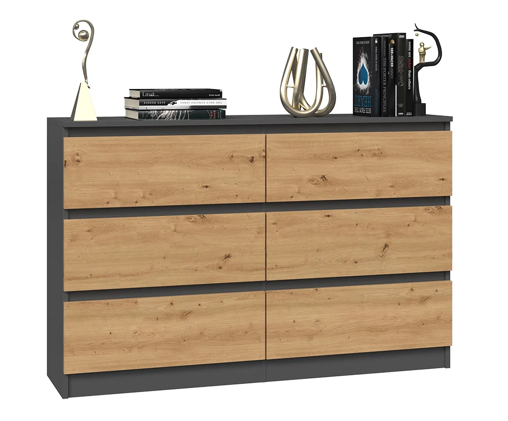 Komoda MALWA M6 120cm ŠEDÁ / ARTISAN matná