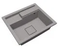 Granitový dřez ELITE 6052 ŠEDÝ + zlatý sifon 60 x 52 x 21,5cm