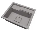 Granitový dřez ELITE 6052 ŠEDÝ + zlatý sifon 60 x 52 x 21,5cm