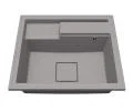 Granitový dřez ELITE 6052 ŠEDÝ + zlatý sifon 60 x 52 x 21,5cm