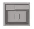 Granitový dřez ELITE 6052 ŠEDÝ + zlatý sifon 60 x 52 x 21,5cm