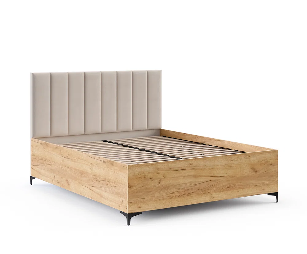 Postel SIERRA 90×200 s kovovým zdvižným roštem TRINITY Dub Craft - Krémová