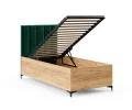 Postel SIERRA 90×200 s kovovým zdvižným roštem TRINITY Dub Craft - Zelená