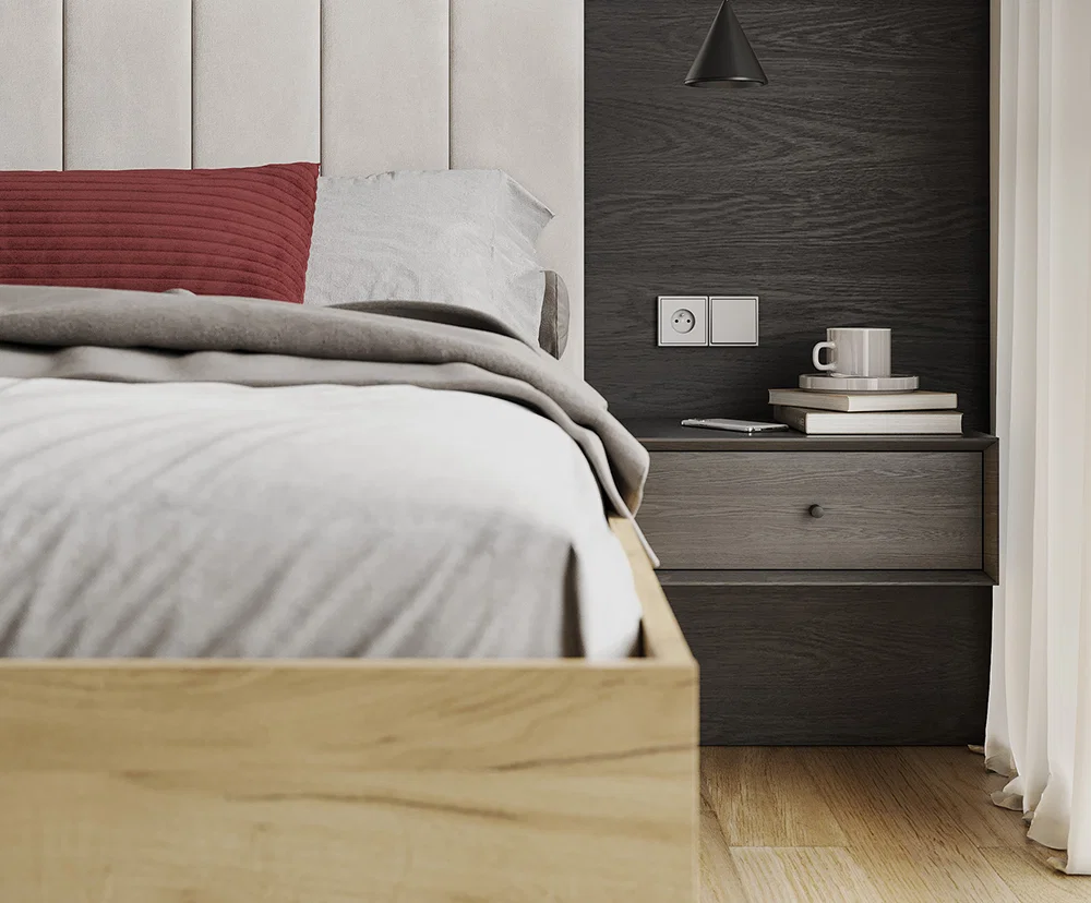 Postel SIERRA 120×200 s kovovým zdvižným roštem TRINITY Dub Craft - Bílá