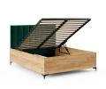 Postel SIERRA 120×200 s kovovým zdvižným roštem TRINITY Dub Craft - Zelená