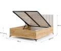 Postel SIERRA 140×200 s kovovým zdvižným roštem TRINITY Dub Craft - Hnědá