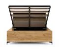 Postel SIERRA 140×200 s kovovým zdvižným roštem TRINITY Dub Craft - Černá