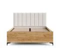 Postel SIERRA 160×200 s kovovým zdvižným roštem TRINITY Dub Craft - Bílá
