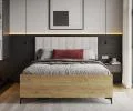 Postel SIERRA 160×200 s kovovým zdvižným roštem TRINITY Dub Craft - Bílá