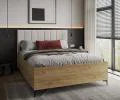 Postel SIERRA 160×200 s kovovým zdvižným roštem TRINITY Dub Craft - Bílá