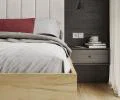 Postel SIERRA 160×200 s kovovým zdvižným roštem TRINITY Dub Craft - Bílá