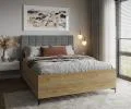 Postel SIERRA 160×200 s kovovým zdvižným roštem TRINITY Dub Craft - Šedá
