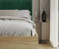 Postel SIERRA 160×200 s kovovým zdvižným roštem TRINITY Dub Craft - Zelená