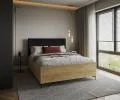 Postel SIERRA 160×200 s kovovým zdvižným roštem TRINITY Dub Craft - Černá