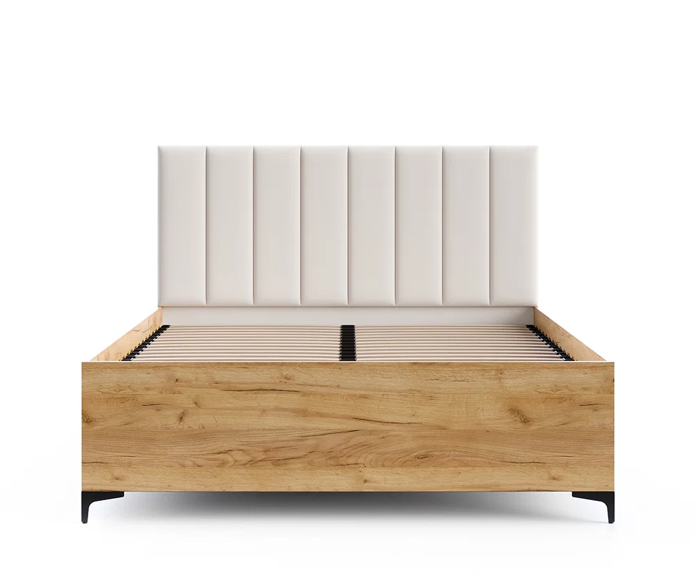 Postel SIERRA 180×200 s kovovým zdvižným roštem TRINITY Dub Craft - Bílá
