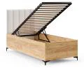 Postel SIERRA 90×200 s kovovým zdvižným roštem PARIS Dub Craft - Bílá