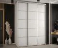 Šatní skříň s posuvnými dveřmi DAVOS 4, 170x235x45 cm Bílá / stříbrné pojezdy