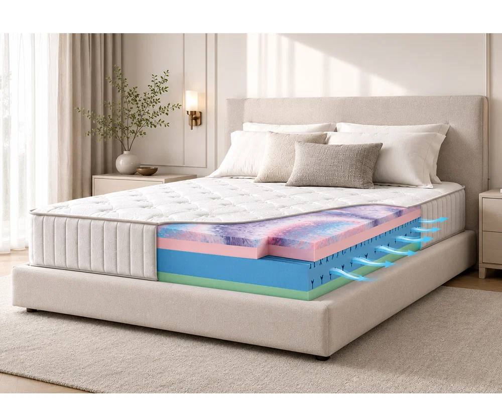 Ortopedická pěnová matrace 100x200 SAPHIRE | Středně Tvrdá | Výška 29 cm | Premium Lux |
