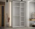 Šatní skříň DAVOS 5 posuvné dvěře a zrcadlo, 140×235×45, Bílá / DUB Artisan / stříbrné
