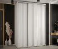 Šatní skříň s posuvnými dveřmi DAVOS 6, 180x235x45 cm Bílá / stříbrné pojezdy
