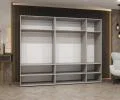 Šatní skříň ALICANTE 1, 250×202×52cm | Dub Artisan / Černé úchyty