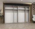 Šatní skříň ALICANTE 1, 300×202×52cm | Dub Artisan / Černé úchyty