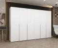 Šatní skříň ALICANTE 1, 300×202×52cm | Bílá / Kašmírové úchyty