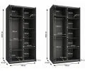 Šatní skříň LUX 1 s posuvnými dveřmi, 100×245,5×64 Černá / dub Artisan / černé