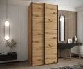 Šatní skříň LUX 1 s posuvnými dveřmi, 110×245,5×64 Dub Artisan / černé