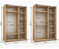 Šatní skříň LUX 1 s posuvnými dveřmi, 150×245,5×64 Dub Artisan / bílá / stříbrné