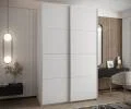 Šatní skříň LUX 1 s posuvnými dveřmi, 150×245,5×64 Bílá / stříbrné