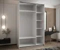 Šatní skříň LUX 1 s posuvnými dveřmi, 150×245,5×64 Bílá / stříbrné