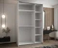 Šatní skříň LUX 1 s posuvnými dveřmi, 150×245,5×64 Bílá / stříbrné